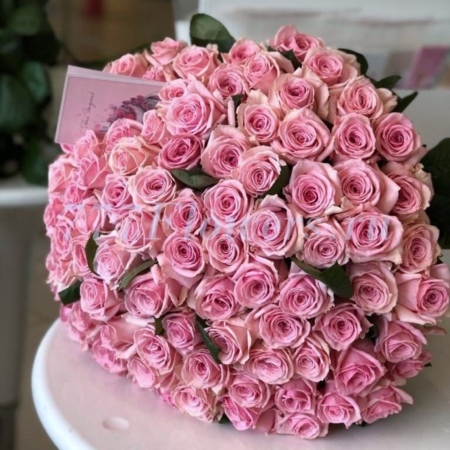 №1135 - Букет из 101 розовой розы - фото 777flowers