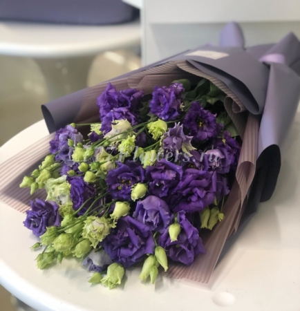 №1098 - Букет из фиолетовой эустомы коллекции SoLucky - фото 777flowers