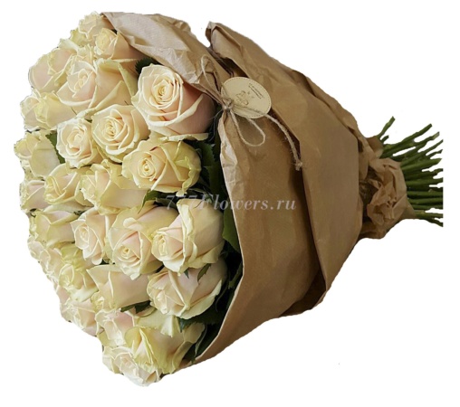 №1035 - Букет из 51-ой кремовой розы - фото 777flowers