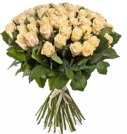 №1134 - Букет из 51 кремовой розы - фото 777flowers