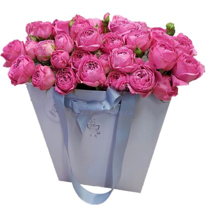 №0711 - Фирменная сумка с кустовой розой - фото 777flowers