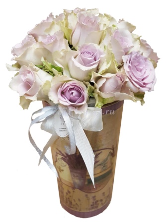 №7004 - Композиция Прованс с розами в высоком ведерке - фото 777flowers
