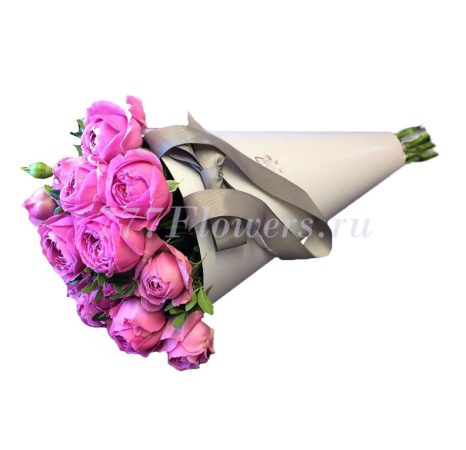№0907 - Фирменный конус с пионовидной розой кустовой - фото 777flowers