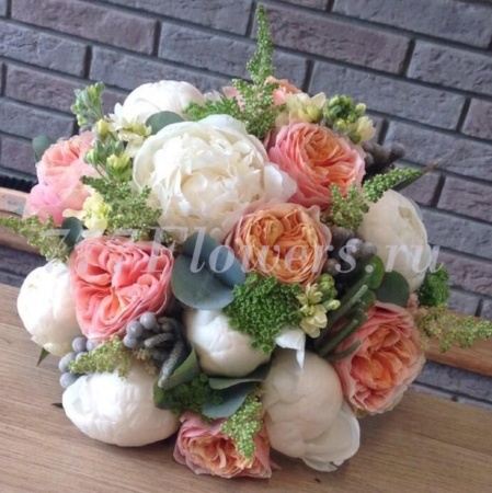 №2225 - Букет невесты из пионовидной розы - фото 777flowers
