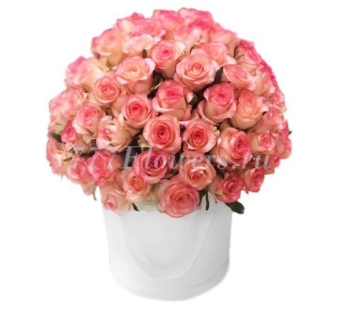 №0517 - 101 роза в шляпной коробке - фото 777flowers
