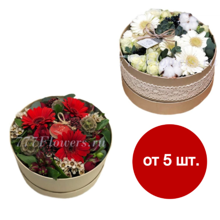 К0815 - Шляпная коробка с цветами - фото 777flowers