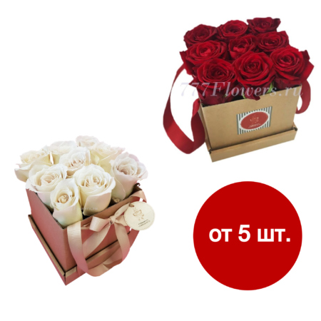 К5214 - Коробка с розами серии FlowerBox.  - фото 777flowers