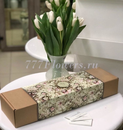 №5511 - Фирменная коробка FlowerCase Тюльпаны - фото 777flowers