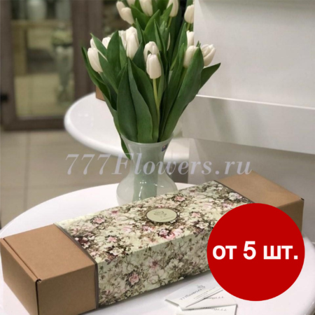 К5511 - Фирменная коробка FlowerCase Тюльпаны - фото 777flowers