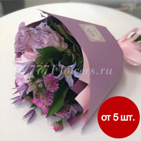 К1084 - Современный букет-комплимент в розовом цвете - фото 777flowers