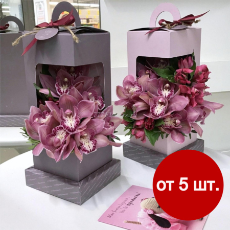 К5715 - Фирменная коробка FlowerLamp с орхидеями - фото 777flowers