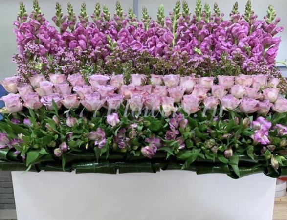 №11110 - Напольная высокая композиция в розовом цвете - фото 777flowers
