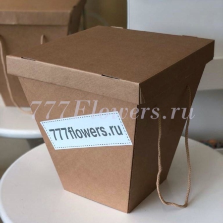№7350 - Транспортировочная коробка для букета с ручками - фото 777flowers